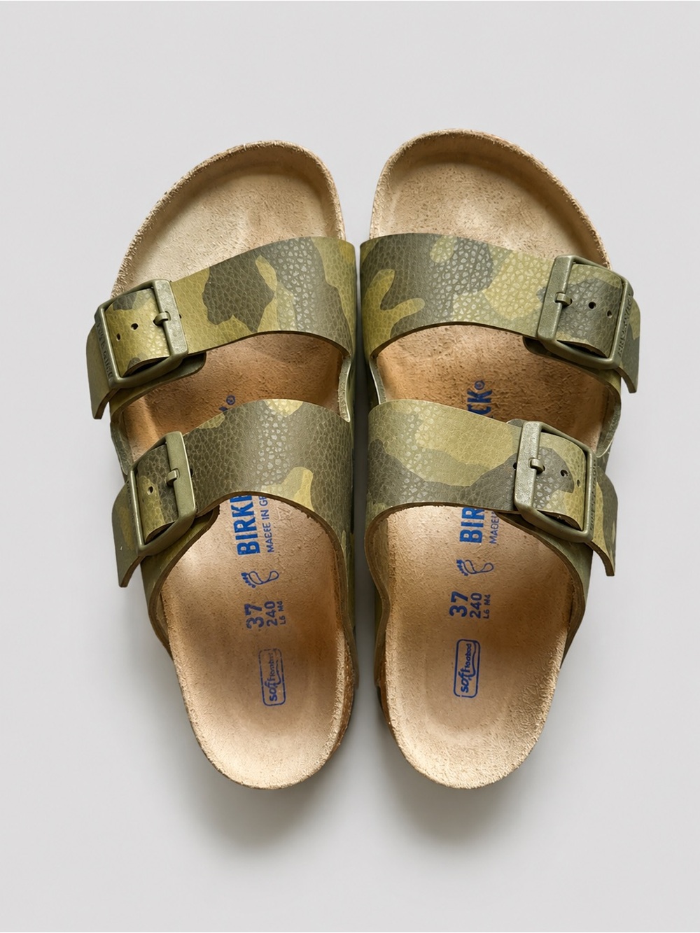 Birkenstock Arizona Soft Footbed Camo Green Sandals 37